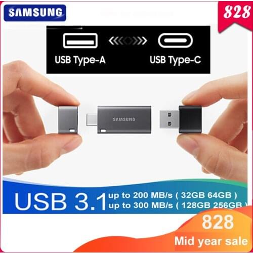 SAMSUNG Type-C USB3.1 32GB 64GB up to 200MB/s USB Flash Drive 128GB 256GB up to 300MB/s memory disk For Phone Table Notebook