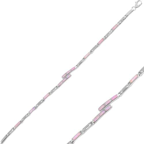 Silver 925 Sterling Opal Gemstone Bracelet