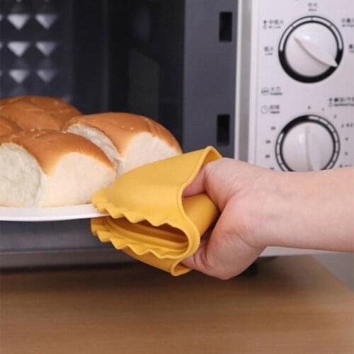 Pure Color Kitchen Accessories Nordic Style Heat-resistant Gloves Oven Mitts Silicone Anti-scalding Clip 1Pcs Dumpling Shape