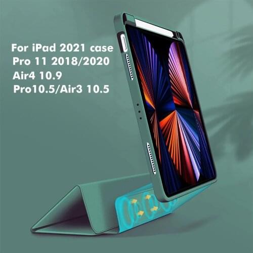 Silicone Magnetic Split Protective Cover For iPad Air 4 Air 3 10.5 Pro 11 2021 Case for iPad Pro 12 9 2020 Air 2020 10.2 Fundas