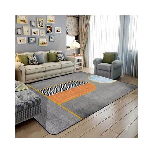 PAYSOTA Modern Fashion Geometric Lattice Carpet Rectangular Bedroom Living Room Non-Slip Mat