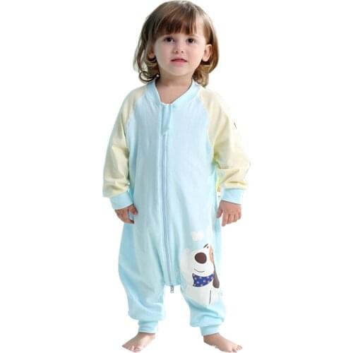 1 Baby Cotton Toddler Thinner Sleeping Bag Sack Long Sleeve Wearable Blanket Girl and Boys Sleepingwear For Spring Summer Fall