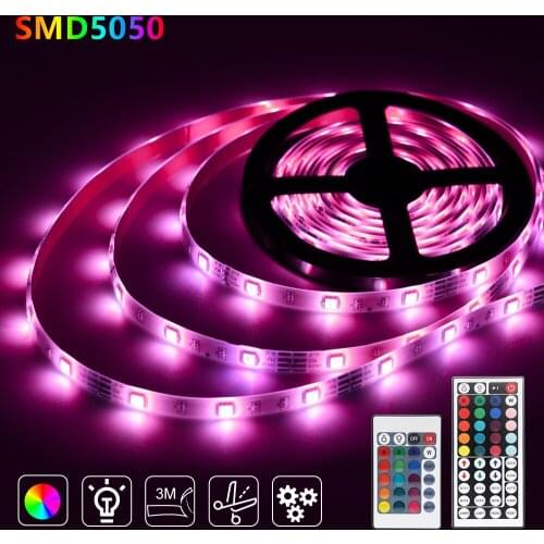 LED Strip Light Flexible Ribbon RGB LED Light Tape Colorful LED rgb Strip 5050 TV Background Lighting Waterproof Home Decoration