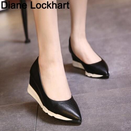 Women Platform Pumps Wedge Womens Comfortable High Heels 2021 Spring Autumn Fashion Female Ladies Shoes Zapatillas Mujer