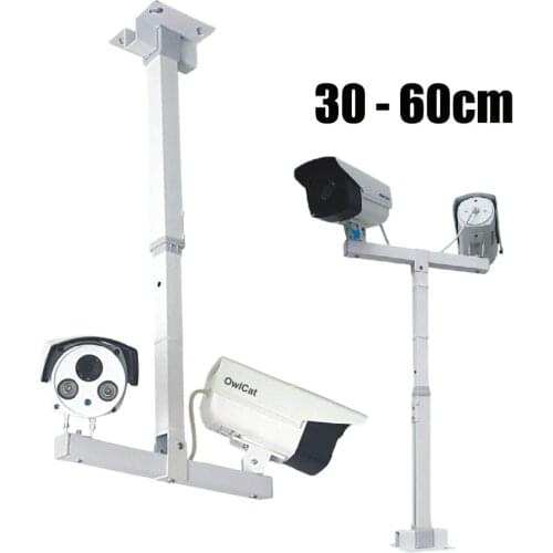 CCTV Telescopic Bracket Extension 30-60cm Adjustable Double Camera Lifting Support Flexible T-shaped Vertical Pole Mount