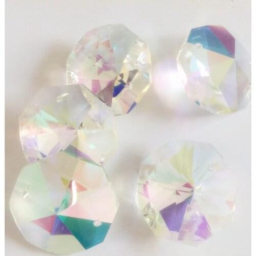 On box 10mm,14mm,16mm,18mm,20mm Chandelier Crystal bead door/window crystal octagon beads in 2 holes home decoration accessories