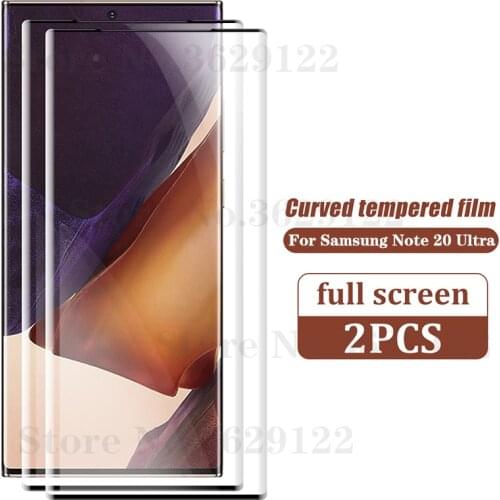 2pcs Full Curved Tempered Glass For Samsung Galaxy Note 20 Ultra Screen Protector Glass Film Case For Galaxy Note 20 Ultra Glass