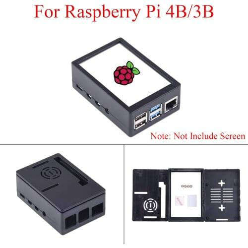 ABS Protective Case Cover Box Shell Enclosure Compatible With 3.5in Screen For Raspberry Pi 4B / 3B+ / 3B Black