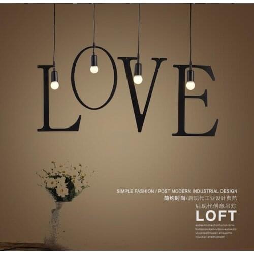 Hot sale 26 letters DIY iron Pendant light,industrial style bar restaurant cafe study room creative suspension Pendant lamp