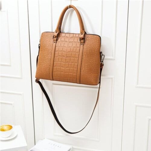 Ladies Leather Business Briefcases Handbags Fashion Occupation Women Briefcase Office Work Shoulder Bag Female A4 File Package