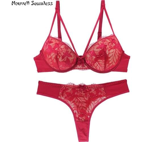 Nouvelle Seamless Brand Sexy Ladies Bras Push Up Lace Flower Evening Dress Underwear Padded ABC Cup Lingerie For Girls