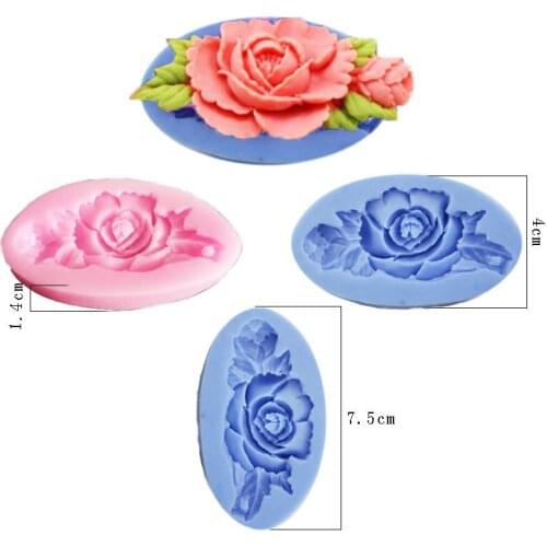 1Pcs One / Six Rose Shape Silicone Mold Cake Decorating Tools Fondant Chocolate Mastic Candy Accessories Childrens Gift,Q