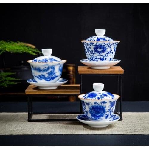 180ml Creativity Tea Set Gaiwan Ceramic Teaware Sets Kung Fu Tea Ceremony Bowl Tea Set Supplies Decoration Accessories Crafts