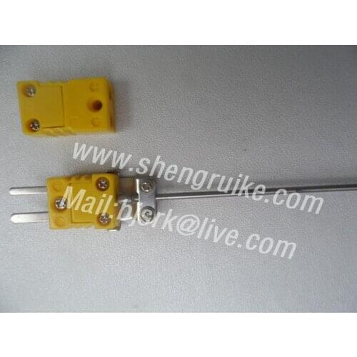 2*250mm K type thermocouple wth Mini Connector High Quality Mineral Insulated Thermocouple