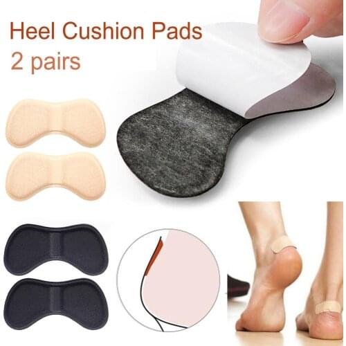 2 Pairs Heel Grips Liner Self Adhesive Shoe Insoles Cushion Pads Stickers Foot Care Protector