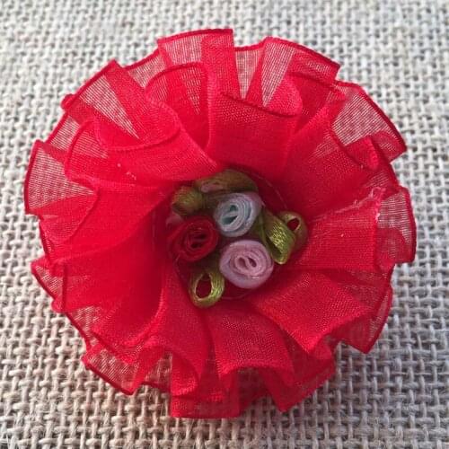 Bleum Home 2pcs girls present Three color flower buds Elastic Hair Rubber Rope Scrunchie Ponytail Holder Bands hairband