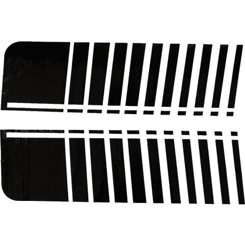 2Pcs Universal Vinyl Racing Car Hood Stripe Decal Bonnet Sticker 91x27.3cm Glossy Black Decoration