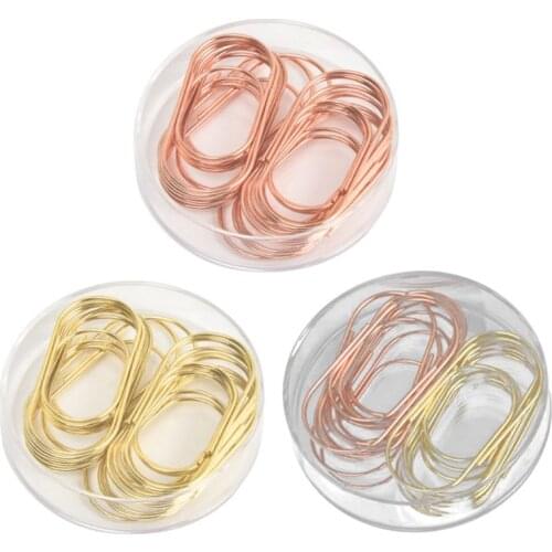 20pcs 50mm Creative Metal Paper Clips Wide Photo Letter Binder Clip Bookmarks School Supplies Stationery Office Accessories