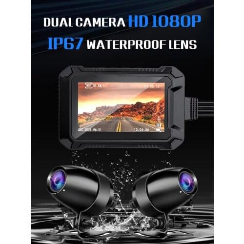 2MP 1080P WIFI Dual Camera Water-proof Locomative Driving Recorder For Motorcycle DVR With GPS
