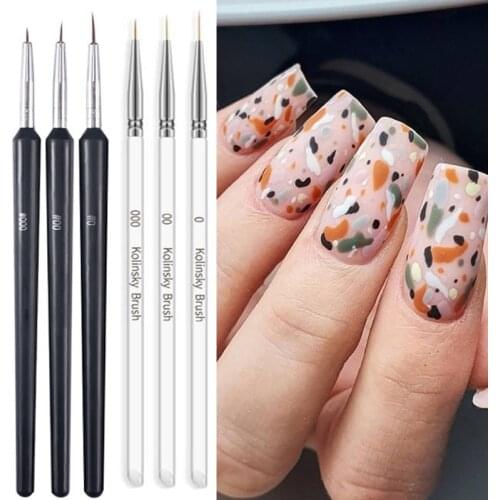 3 Pcs / Set Nail Art Painting Pen 3D Painting Tips DIY Acrylic UV Gel Brushes Drawing Flower Line Grid French Nail Design Tools