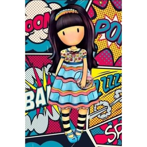 5D Art Diamond Painting Hip Hop Cartoon Girl DIY Full Square New Arrival Diamond Embroidery Cross Stitch Gift Kits Home Decor