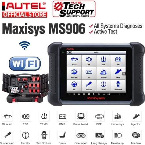 Autel MaxiSys MS906 Automotive Diagnostic Tool All System Code Reader Scanner with ABS/SRS/SAS/EPB PK MP808 DS808