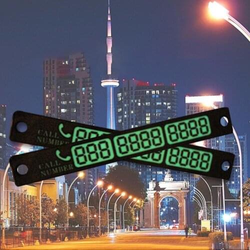 Car Styling Telephone Number Card Sticker 15*2cm Night Luminous Temporary Car Parking Card Plate Suckers Phone Number Card