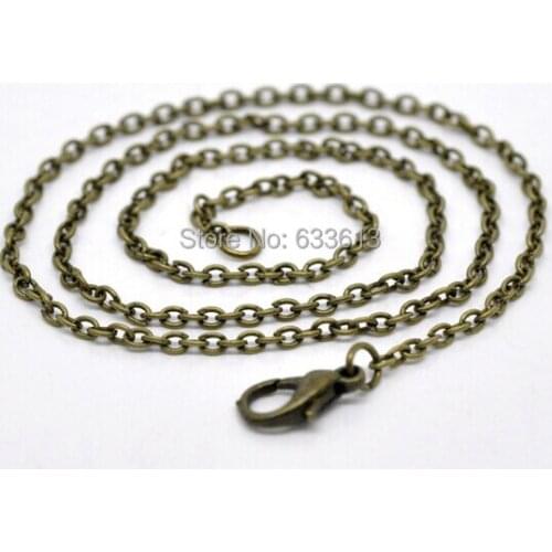 Free ship! *New* 50pcs/lot 3x2mm Antique Bronze Plated Cable Chains Link 70cm metal copper necklace diy jewelry finding
