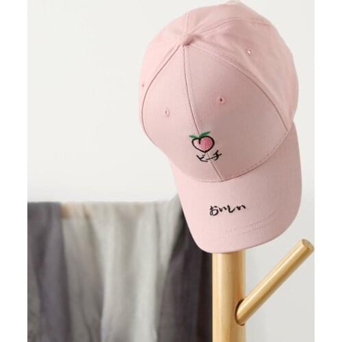 Men Women Baseball Cap Rapper Hip Hop Cap Embroidery Fruit Peach Dad Hat Men Casual Cotton Snapback Unisex Hats bone gorras