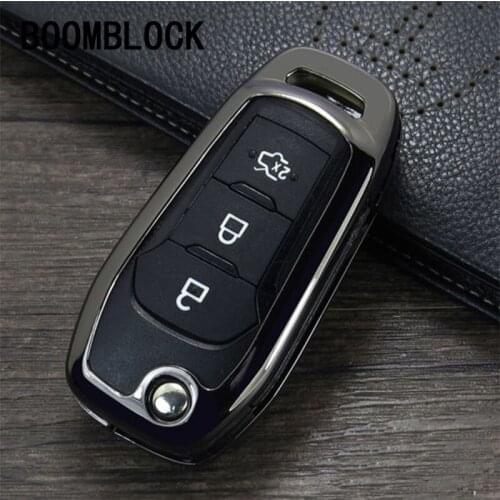 BOOMBLOCK 1PCS Car-Styling For Ford Fusion Ranger Escort Mondeo Everest Zinc alloy Car Key Cover Case Shell Auto Accessories