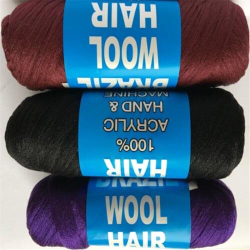 Brazilian Wool Hair Hand Knitting Wool Hair 5Balls/lot Low Temprature Flame Retardant Synthetic Fiber Braiding Hair