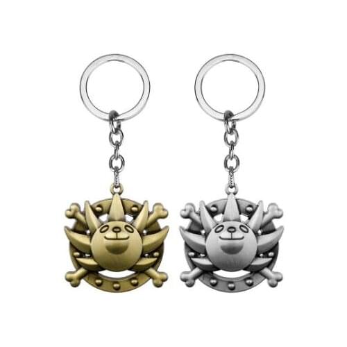 One Piece Wanli Sunshine Classic Lion Head Logo Metal Keychain anime Pendant for children birthday gifts