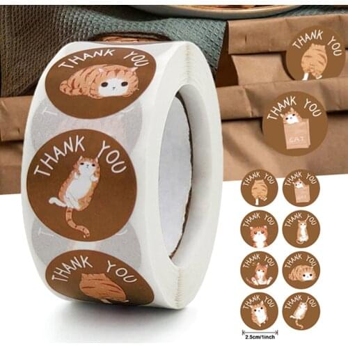 Kids Cartoon Animal Sticker Roll 500-Count Stickers Round Teacher Encouragement Motivational Lable Sticker for Teacher JDH88