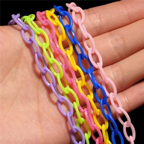 Acrylic Oval Link Chain Connector Long 40cm for DIY Necklace Bracelet Sunglasses Eyeglasses Chains Holder Accessories Making