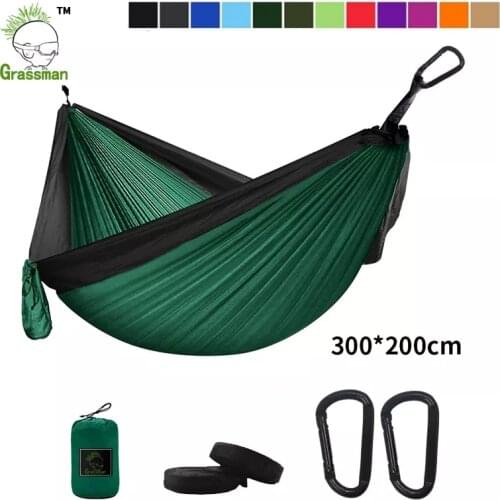 300*200cm Portable Camping Parachute Hammock Survival Garden Outdoor Furniture Leisure Sleeping Hamaca Travel Double Hanging Bed