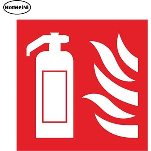 HotMeiNi Car Styling FIRE EXTINGUISHER Warning Sticker for Door Box Locker Car Bumper Laptop SUV Waterproof Accessories 13x13cm