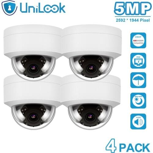 UniLook 5MP POE IP Camera Outdoor Security Camera Built in Microphone Night Vision Hikvision Compatible CCTV Camera ONVIF H.265