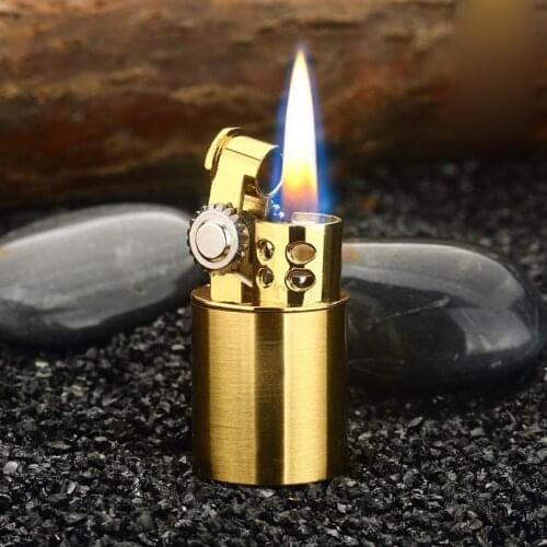 Retro Creative Personality Kerosene Lighter Open Flame Mini Metal Grinding Wheel Lighter Cigarette Lighters Gadgets For Men