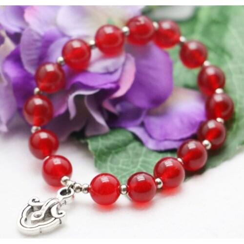 10mm Classic Prevalent Red Sardonyx Beads Chalcedony Bracelet hand chain for women girls gift Stone DIY Jewelry Making Pendant