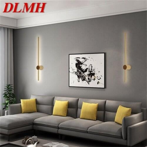 DLMH Brass Nordic Wall Lamp Contemporary Gold Sconces Simple LED Light Indoor For Home Living Room