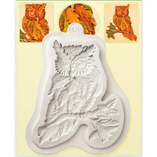 Luyou 1pcs owl cake silicone mold fondant lace mold Birthday cake decorating tools chocolate gumpaste mold FM1870