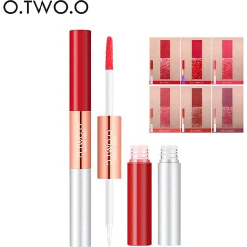 O.TWO.O 2 in 1 Matte Liquid Lipstick Transparent Lip Gloss Lasting Waterproof Cosmetics Beauty Sexy Lip Oil Makeup Lipgloss