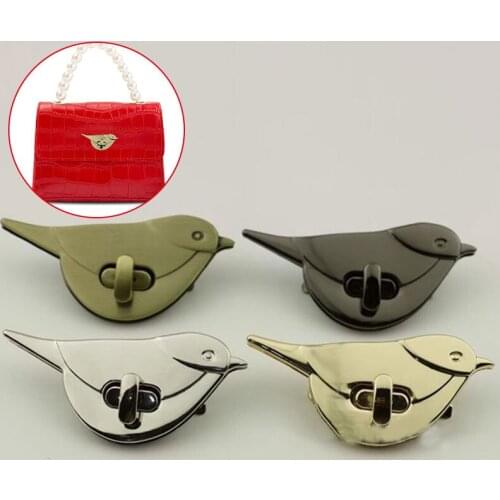 Metal Cute Bird Shape Bag Turn Lock Twist Lock Clasp For Leather Craft Women Handbag Shoulder Bag DIY Bag Hardware Accessories