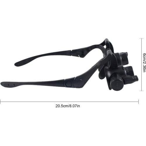 New Watch Repair Jeweler Maintenance Magnifying Glasses Head Wearing Tool Double Eyes Magnifying Glasses With LED Light