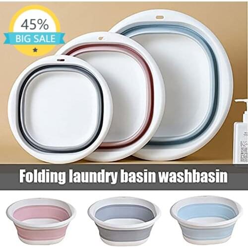 Plastic Folding Basins Portable Wash Basins Folding Laundry Tub Bathroom Kitchen Accessories Travel Folding Wash Basin