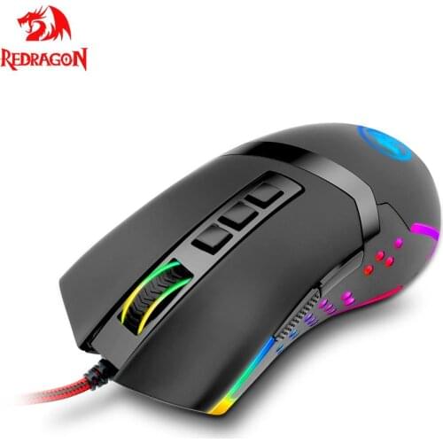 Redragon Octopus M712 USB Gaming Mouse Wired 10000DPI RGB Backlight 9 Buttons Programmable Optics Mice For Computer Gamer PC