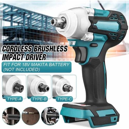 2 in1 18V Electric Brushless Impact Wrench Screwdriver Cordless 1/2 Socket Power Tool Rechargeable For Makita Battery DTW300Z