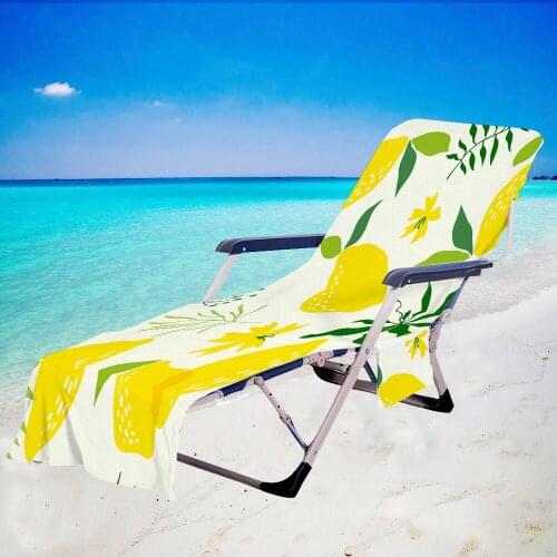 Fresh Style Fruit Printed Beach Chair Cover Up Towel Outdoor Portable Microfiber Quick Drying Lounge Chair Blanket For Swim Pool