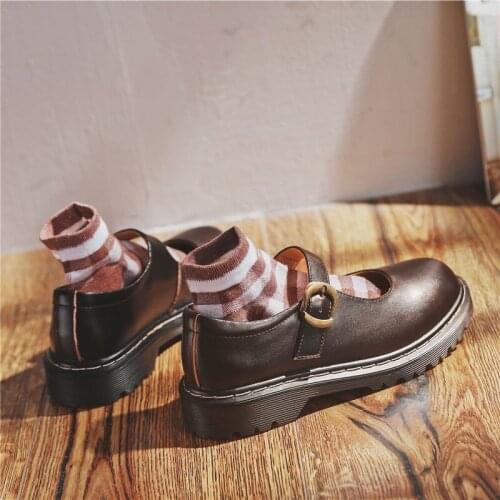 Jk Uniform Vintage Womens Pu Lolita Shoes Round Head Mary Jane Flat Japanese Classic Female School Girls Kawaii Retro Harajuku