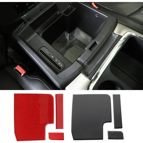 Soft Real Carbon Fiber Interior Mouldings for Dodge Ram 2010-2015 Armrest Box Lower Groove Pad Decorative Cover Car Accessories